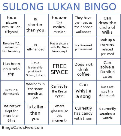 SULONG LUKAN Bingo Card
