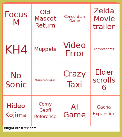 Summa Vidya Feast Bingo Card