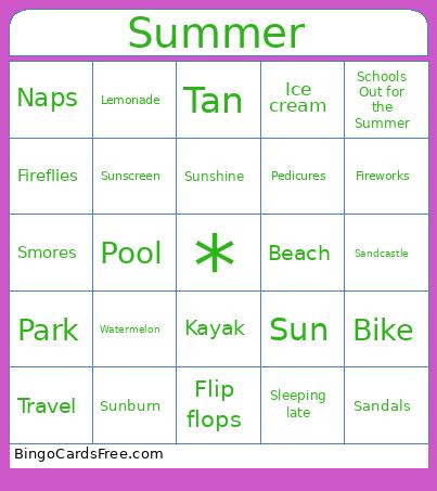 Summer Bingo