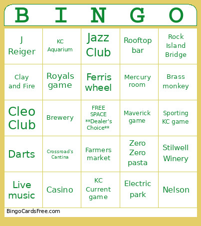 Summer Bingo Card