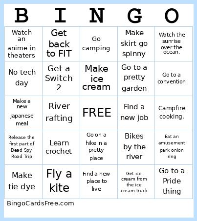 Summer bingo