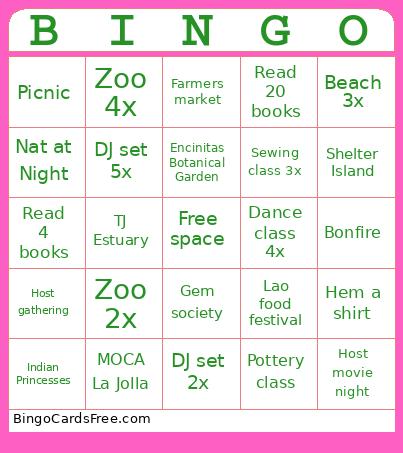 Summer Bingo