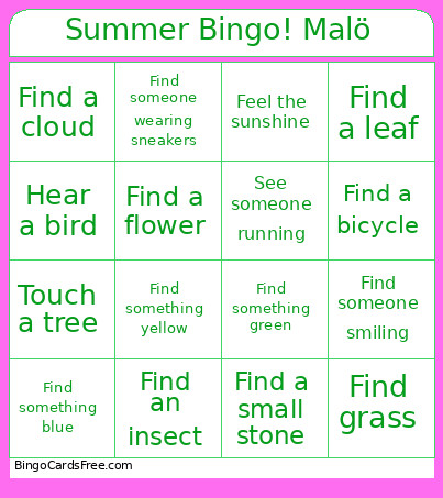 Summer ! Malö Bingo Card