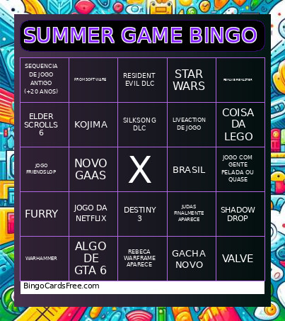 Summer Game 2026 Bingo Card
