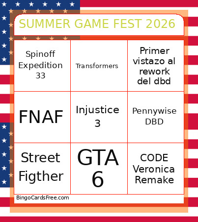 SUMMER GAME FEST 2026 Bingo Card