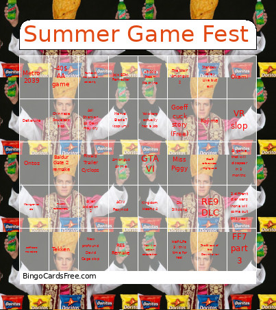 Summer Game Fest Bingo Card