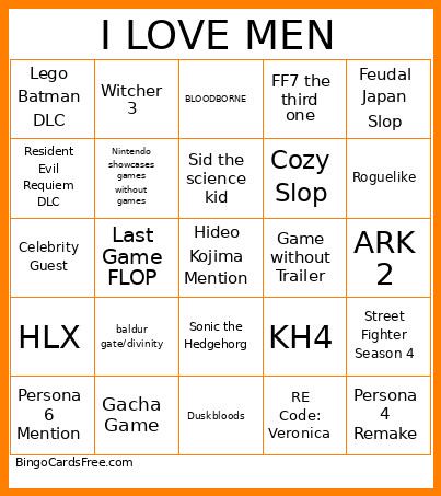 Summer Game Fest Bingo Card