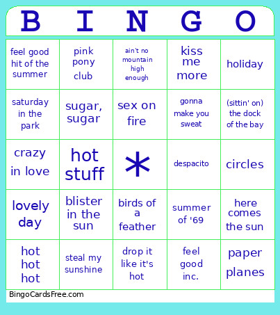 SUMMER HITS! Bingo Card