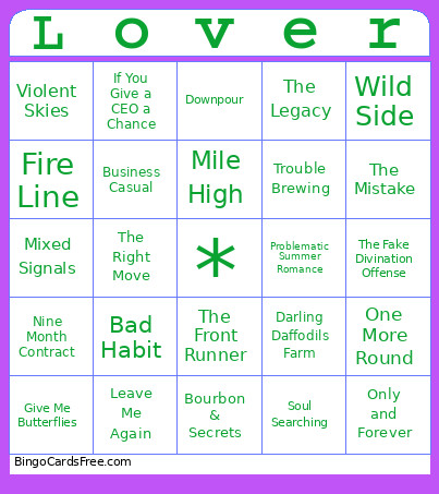 Summer Love Bingo Card
