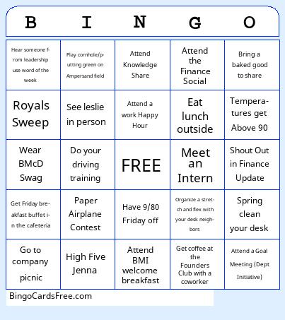 Summer Office Bingo Cards Free Pdf Printable Game, Title: BINGO