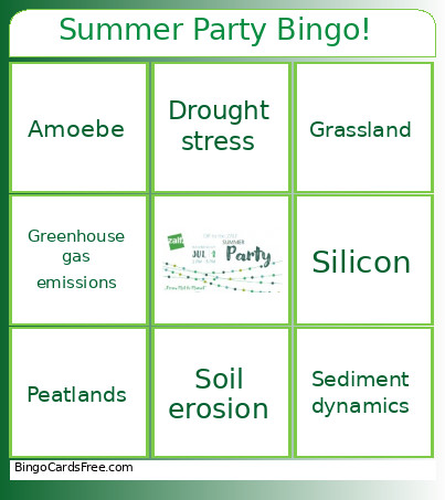 Summer Party ! Bingo Card