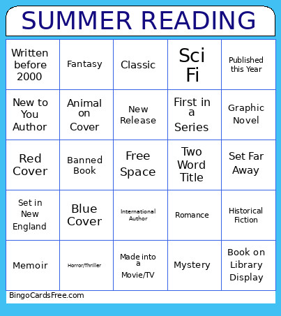 Summer Reading Bingo Card 2