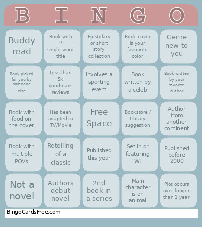 Summer Reading 2026 Bingo Card
