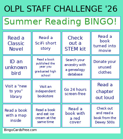Summer Reading ! Bingo Card