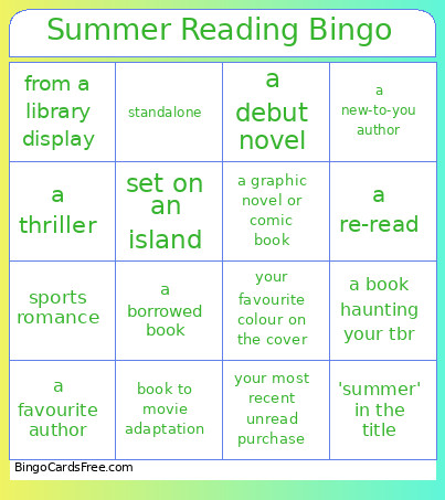 Summer Reading Bingo Card