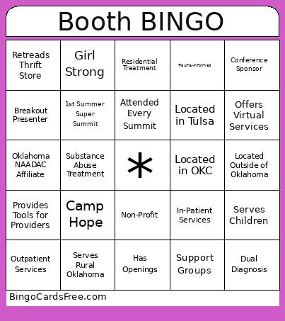 Summer Super Summit Bingo Card