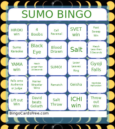 SUMO Bingo Card