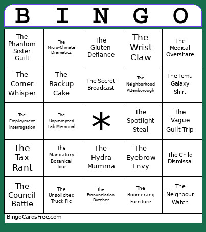 Sunday Bingo Card
