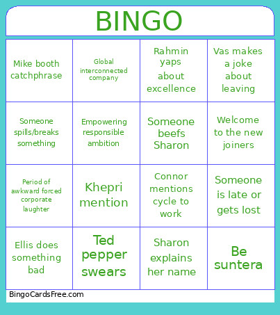 Suntera Offsite Bingo Card