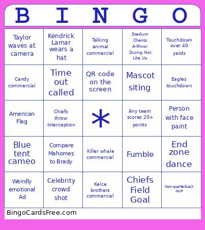 Super Bowl LIX Bingo Card 2