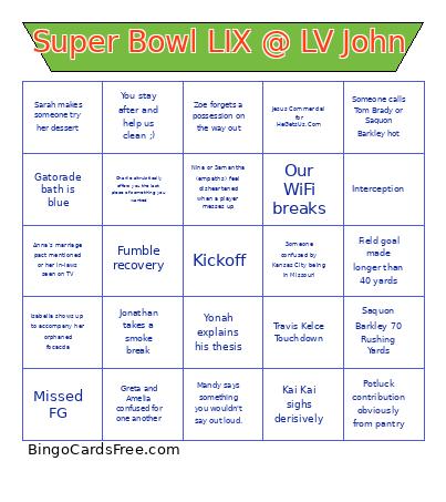 Super Bowl LIX @ LV John Bingo