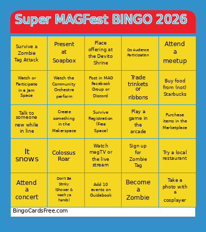 MAGfest 2026 Bingo! Cards
