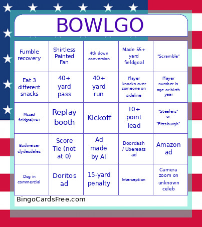 Superbowl Bingo Card 2