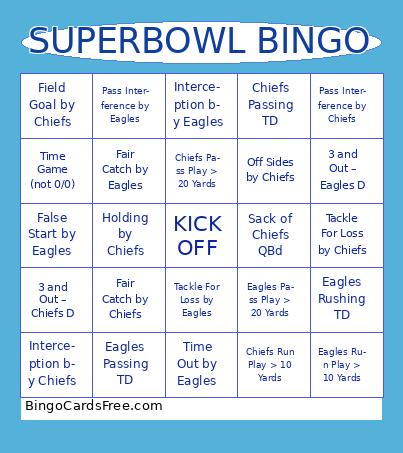 1asdf Bingo Cards Free Pdf Printable Game, Title: SUPERBOWL BINGO