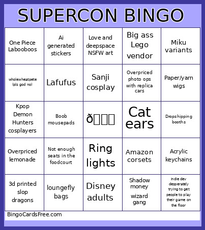 SUPERCON Bingo Card 2
