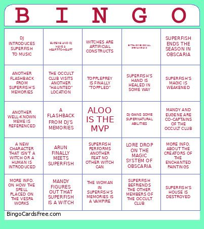 SUPERFISH Bingo Card
