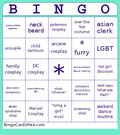 Supernova Bingo Card
