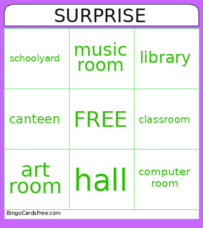 SURPRISE Bingo Card