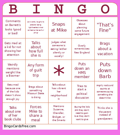 Survival Bingo Card