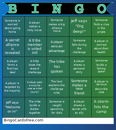 Survivor Bingo Card