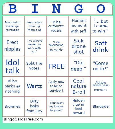 Survivor Bingo Card 2