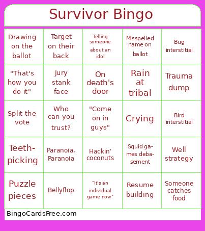 Survivor Bingo