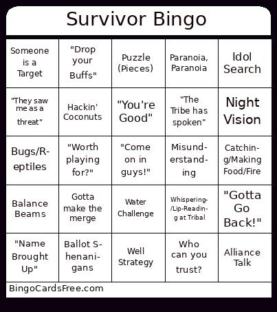 Survivor Bingo