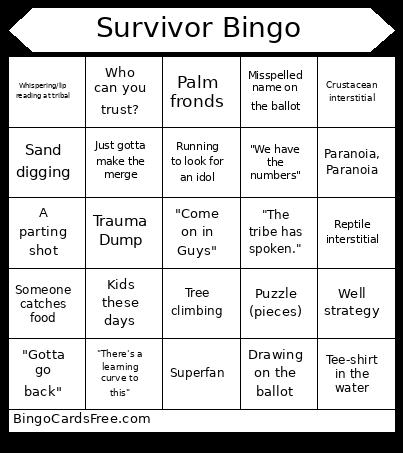 Survivor Bingo Card 2