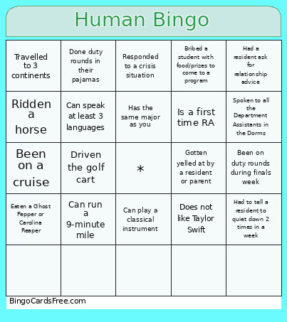 Survivor Bingo Card