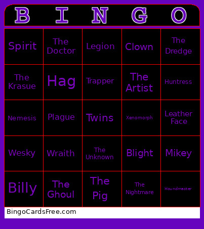 Survivor Mori Bingo Card