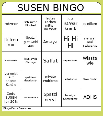 SUSEN Bingo Card