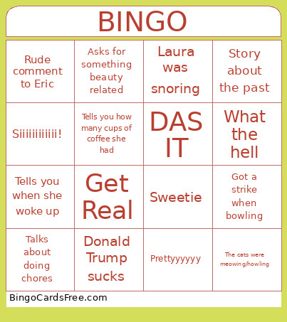 Susie Bingo Card