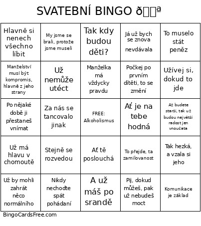 SVATEBNÍ 🍪 Bingo Card