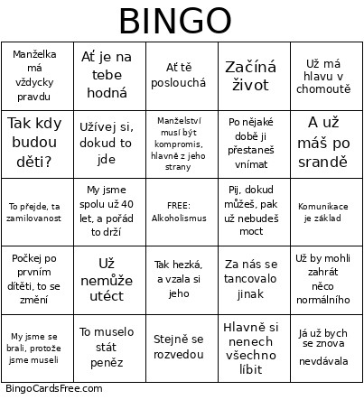 SVATEBNÍ Bingo Card