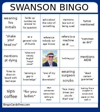 Swanson Bingo Card