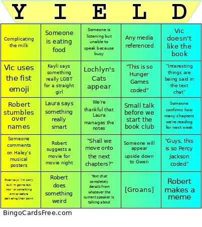 SWB Book Club Bingo Card