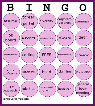 SWE EOY BANQUET Bingo Card