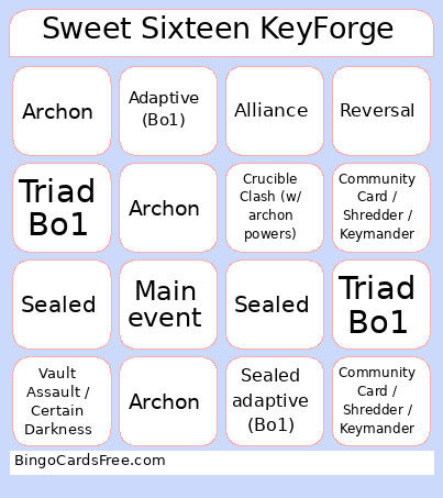 Sweet Sixteen - NEKO II Bingo Card