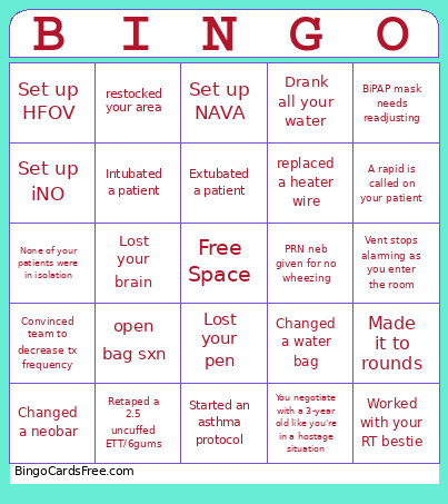 Sweet Treats And Vent Beeps Bingo Card