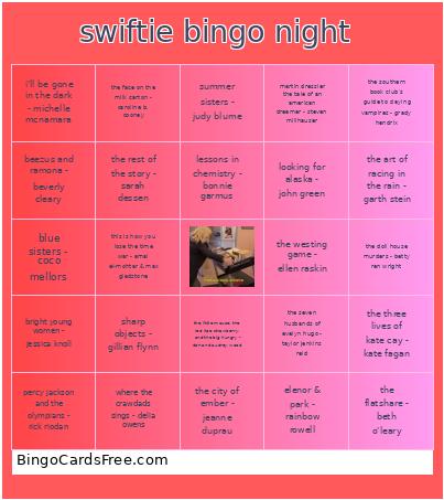 Swiftie Night Bingo Card 2